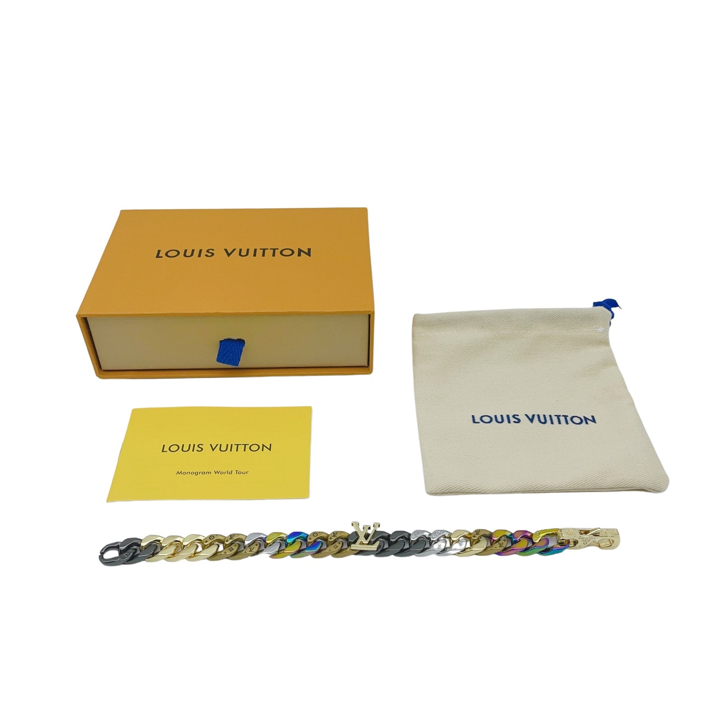 Louis Vuitton Chain Links Patches Colorful Monogram Bracelet