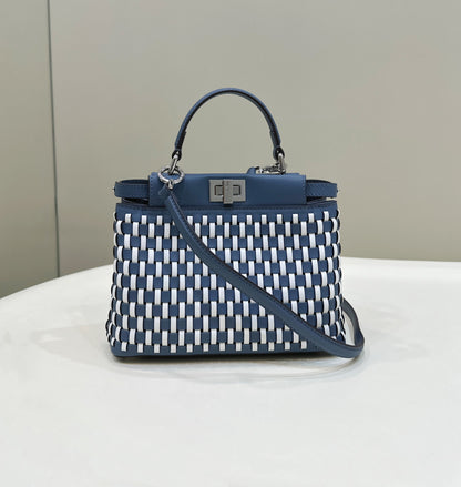 Fendi Iconic Peekaboo Small Woven Handbag