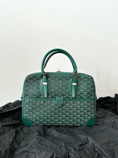 Goyard Green Goyardine Canvas Briefcase