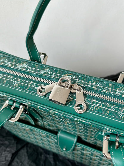 Goyard Green Goyardine Canvas Briefcase