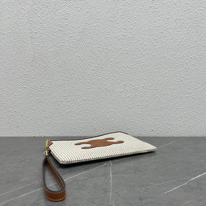 Celine Striped Woven Clutch Bag