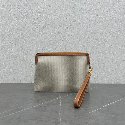 Celine Striped Woven Clutch Bag