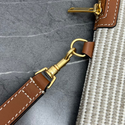 Celine Striped Woven Clutch Bag