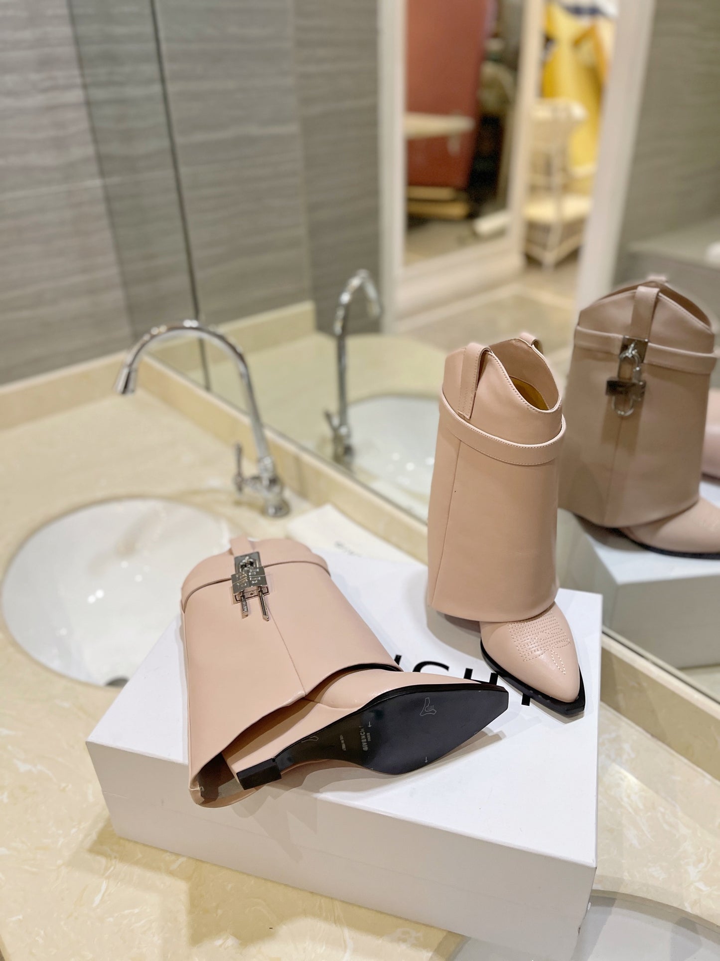 Givenchy Embroidered Lock Ankle Boots – 2023SS