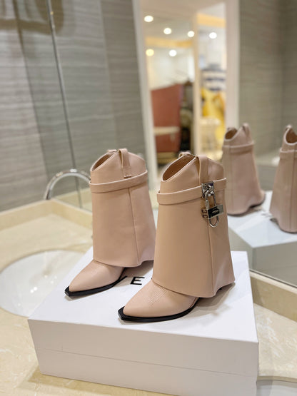 Givenchy Embroidered Lock Ankle Boots – 2023SS