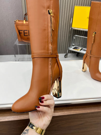 Fendi Delfina Runway Round Toe Boots