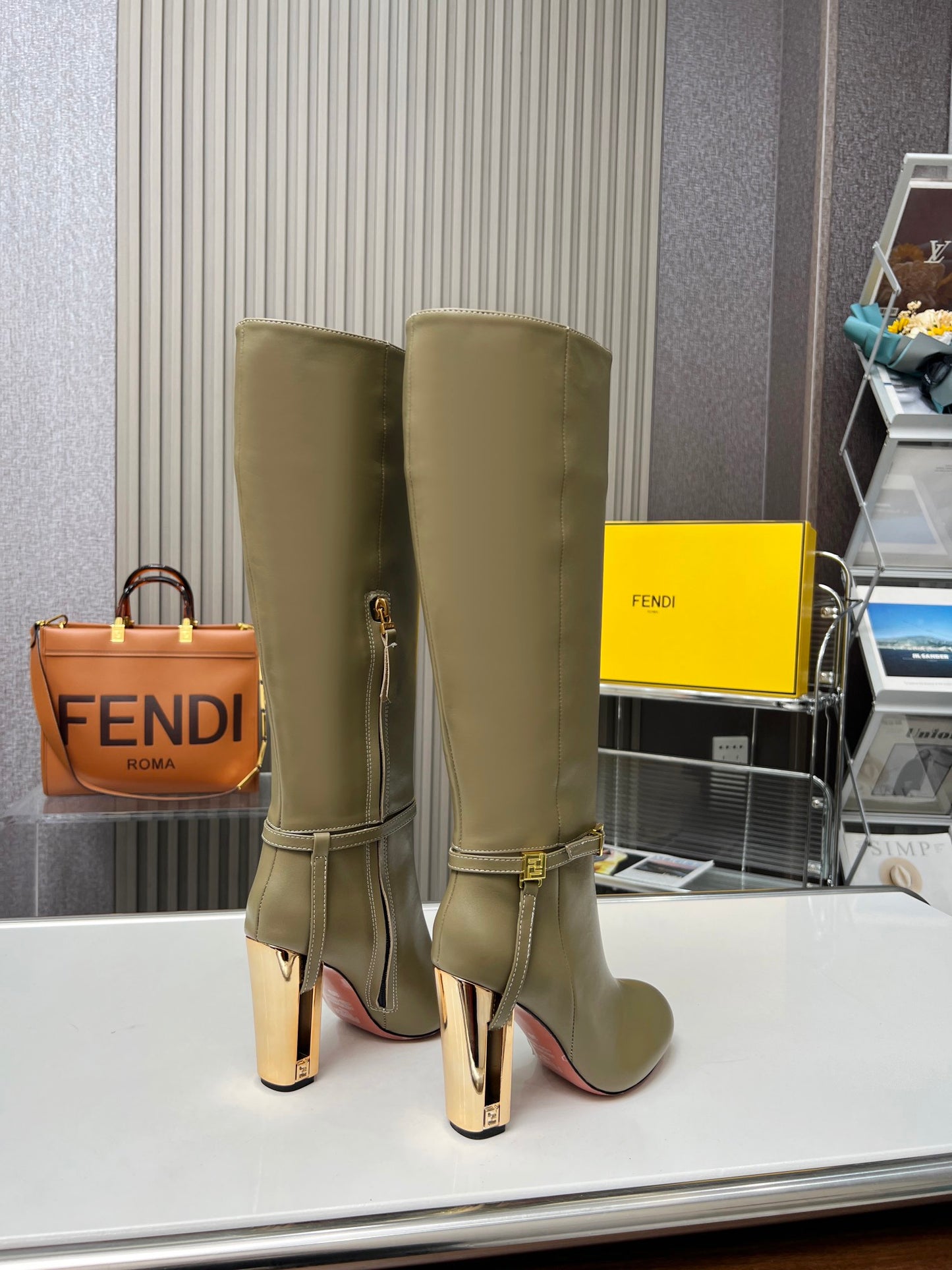 Fendi Delfina Runway Round Toe Boots