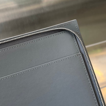 Bottega Veneta Intrecciato Half-Zip Clutch Bag