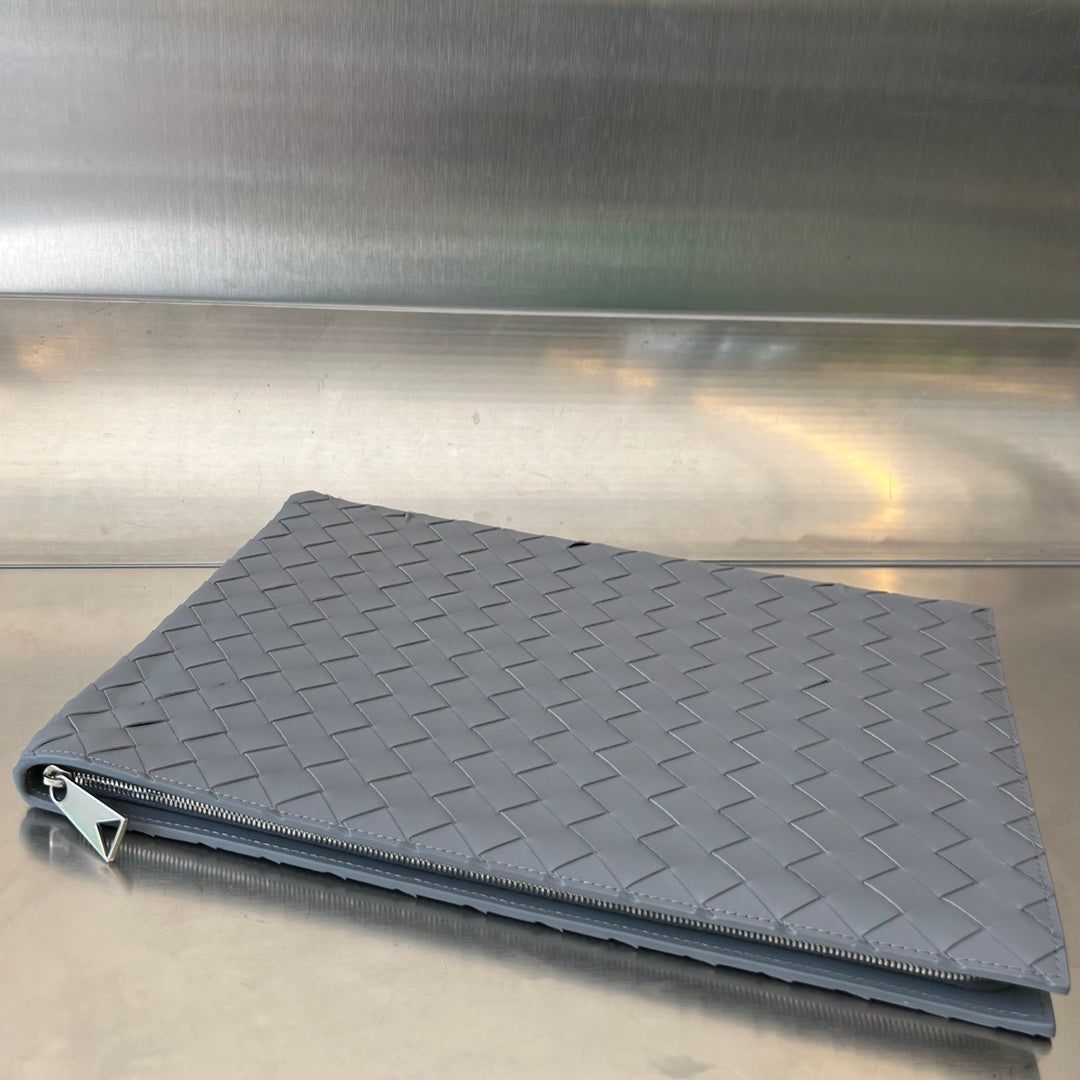 Bottega Veneta Intrecciato Half-Zip Clutch Bag