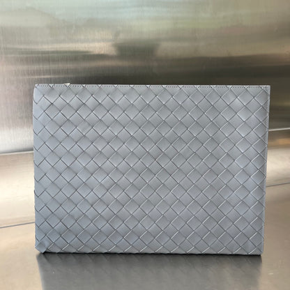 Bottega Veneta Intrecciato Half-Zip Clutch Bag