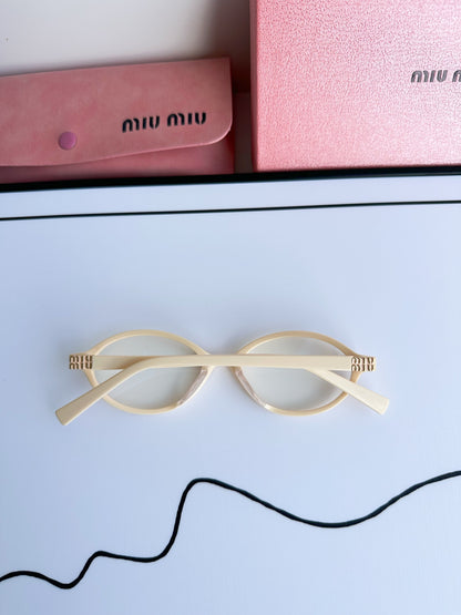 Miu Miu SMU04Z Black Frame Transparent Lens Sunglasses – 2023 Autumn/Winter Collection