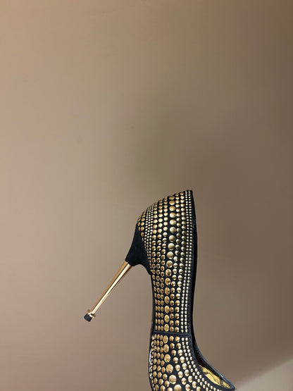 Tom Ford Crystal-Embellished Gold Heeled Sandals