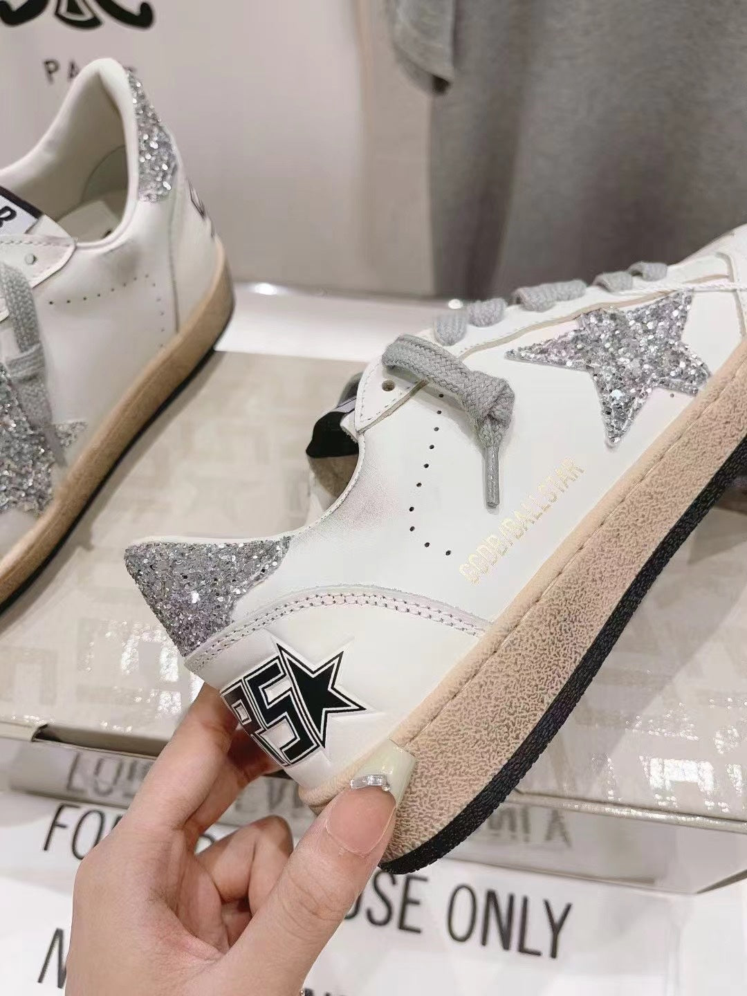 Golden Goose Ball Star Sneakers – White Silver