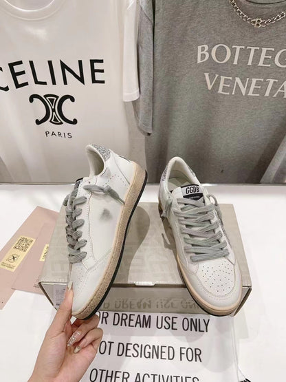 Golden Goose Ball Star Sneakers – White Silver