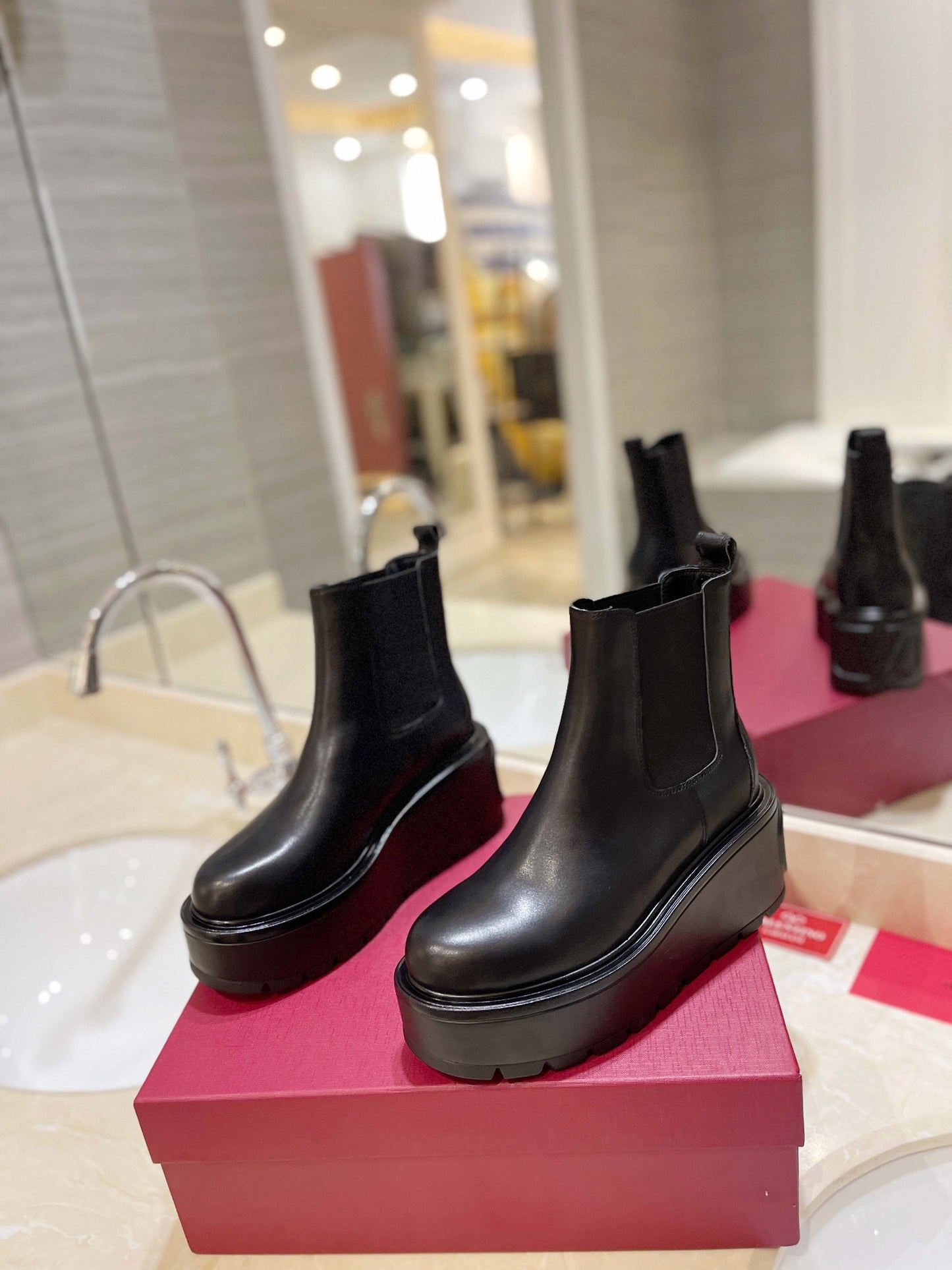 Valentino Garavani Uniqueform Platform Ankle Boots
