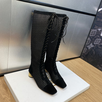 Dior Naughtily-D Metal Pearl Heel Knight Boots – 2023 Runway Haute Couture Collection