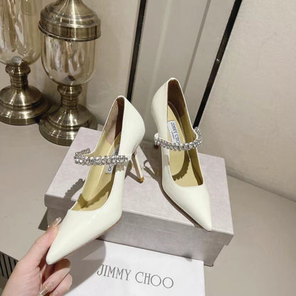 Jimmy Choo Crystal-Embellished Patent Leather Pumps