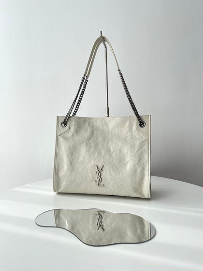 Saint Laurent Niki Shopping Bag in Cream White
