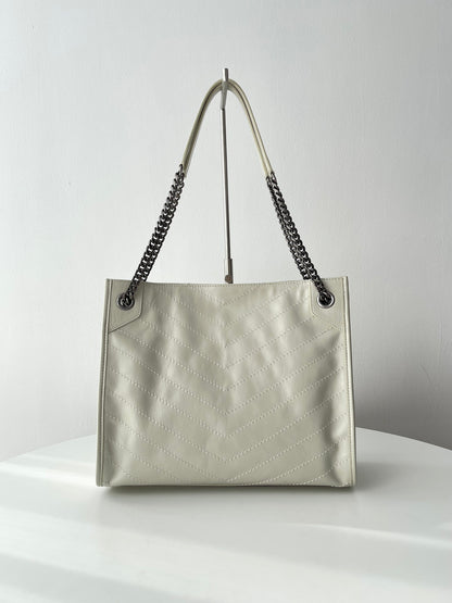 Saint Laurent Niki Shopping Bag in Cream White