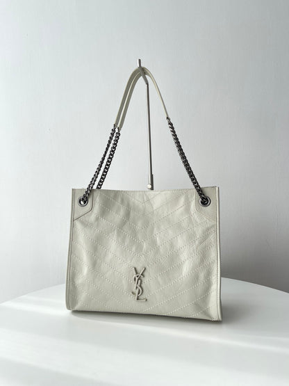 Saint Laurent Niki Shopping Bag in Cream White