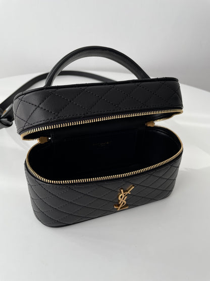 Saint Laurent Gaby Mini Quilted Lambskin Cosmetic Bag