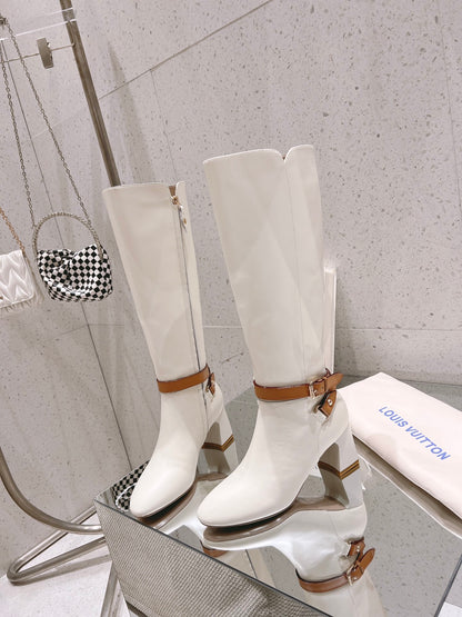 Louis Vuitton Parisienne Leather Knee-High Boots
