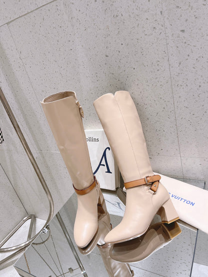 Louis Vuitton Parisienne Leather Knee-High Boots