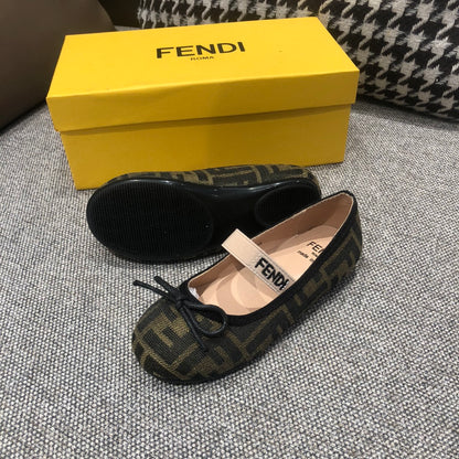 Fendi Girl's Double F Ballerina Flats – Kids Collection – 24SS