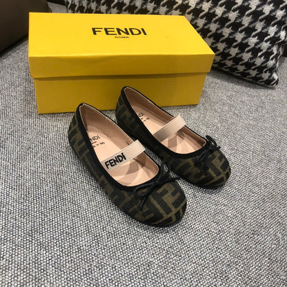 Fendi Girl's Double F Ballerina Flats – Kids Collection – 24SS
