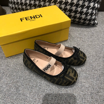 Fendi Girl's Double F Ballerina Flats – Kids Collection – 24SS