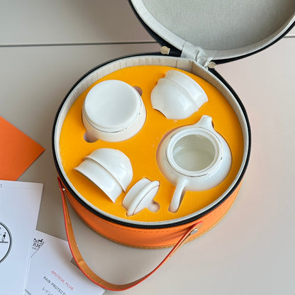Hermes Lamb Fat Jade Travel Tea Set