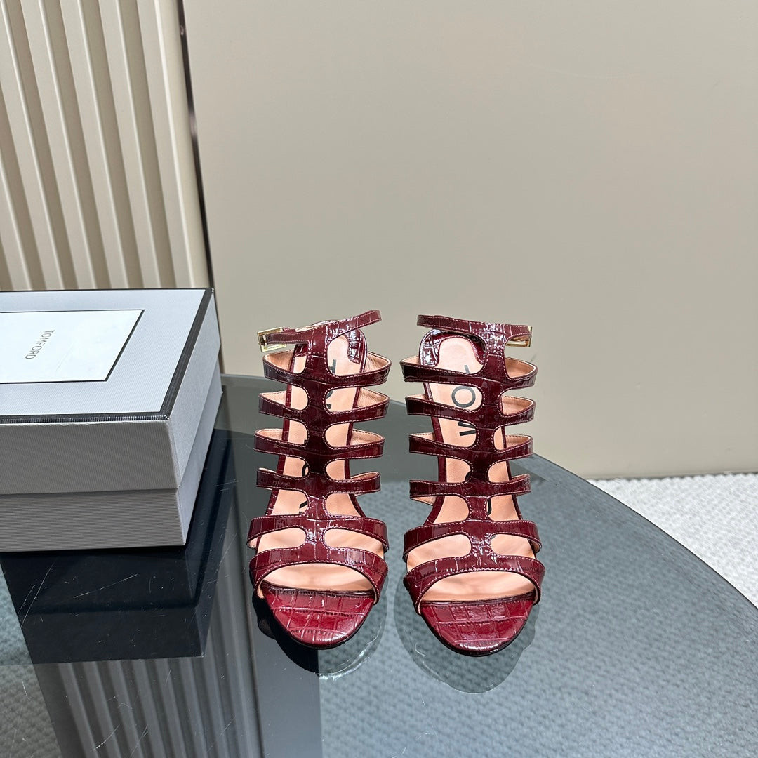 Tom Ford Metallic Slingback Mesh Heels – 2024 Runway Collection