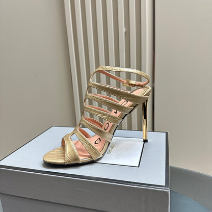 Tom Ford Metallic Slingback Mesh Heels – 2024 Runway Collection