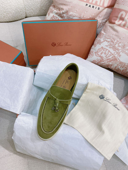 Loro Piana Glossy Cashmere Loafers
