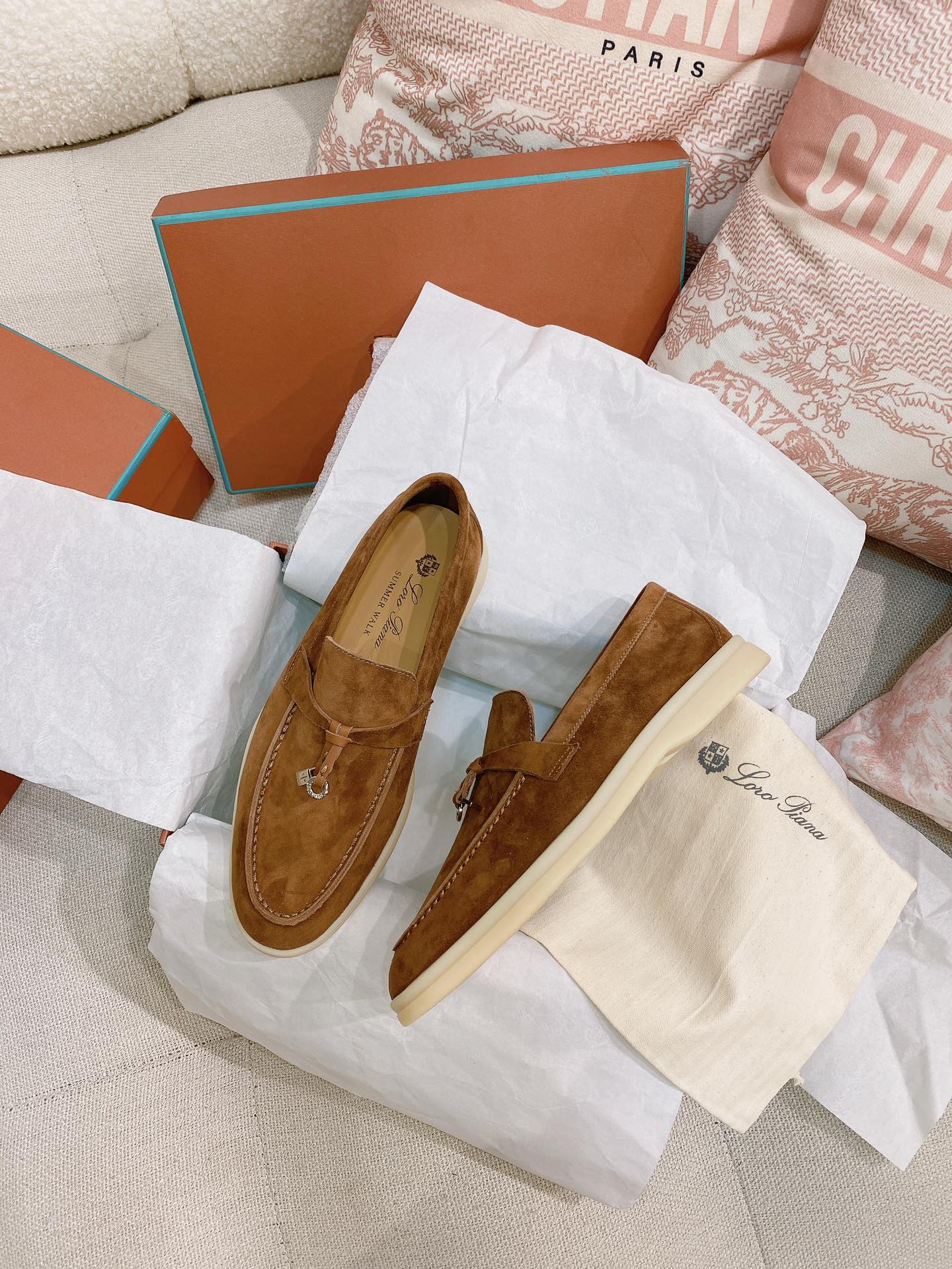 Loro Piana Glossy Cashmere Loafers