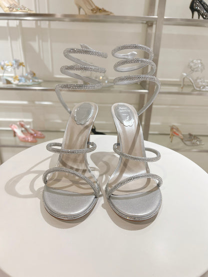 René Caovilla Cleo Crystal-Embellished Heeled Sandals – 24SS