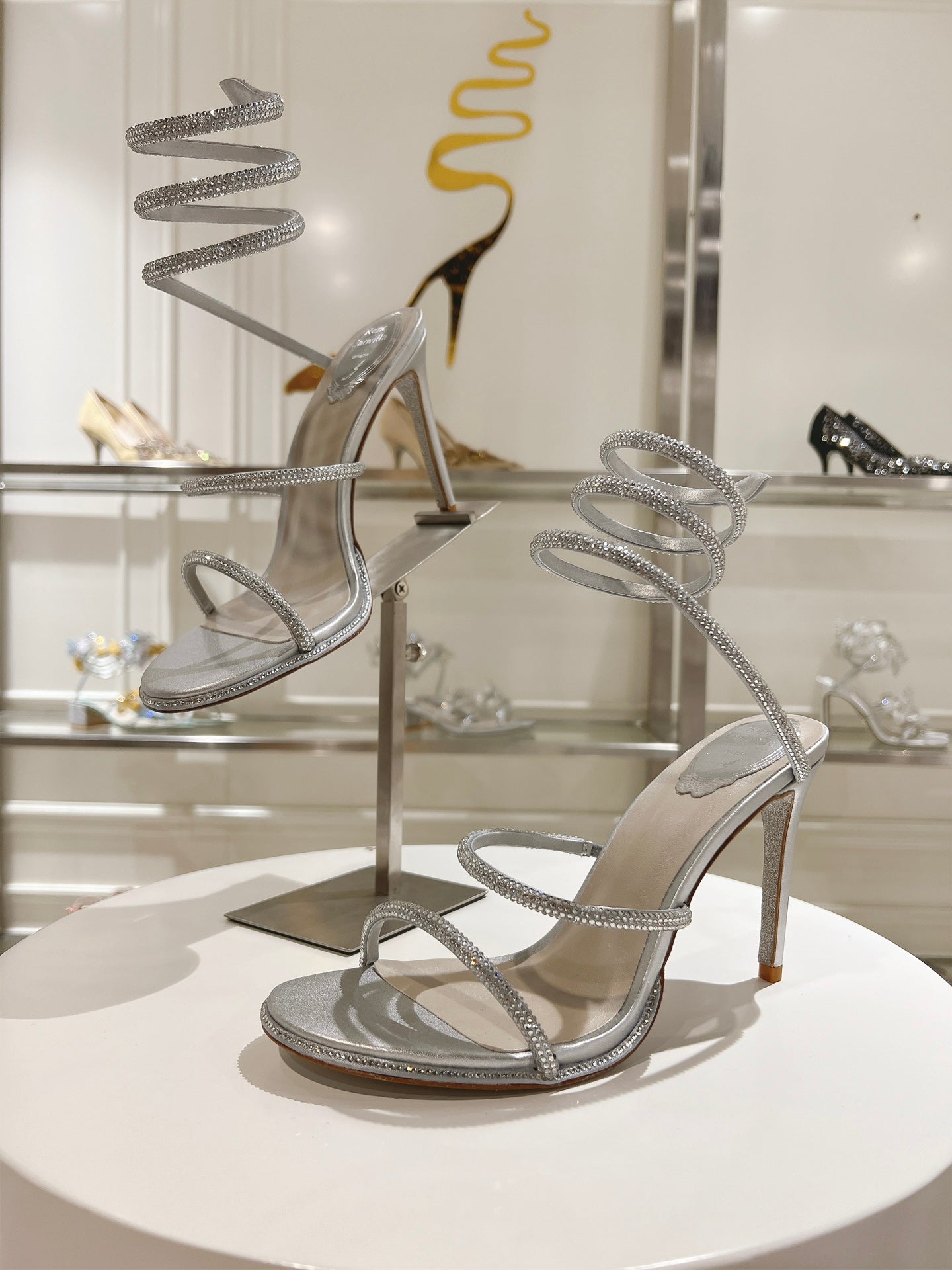 René Caovilla Cleo Crystal-Embellished Heeled Sandals – 24SS