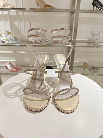 René Caovilla Cleo Crystal-Embellished Heeled Sandals – 24SS
