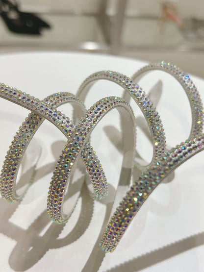 René Caovilla Cleo Crystal-Embellished Heeled Sandals – 24SS