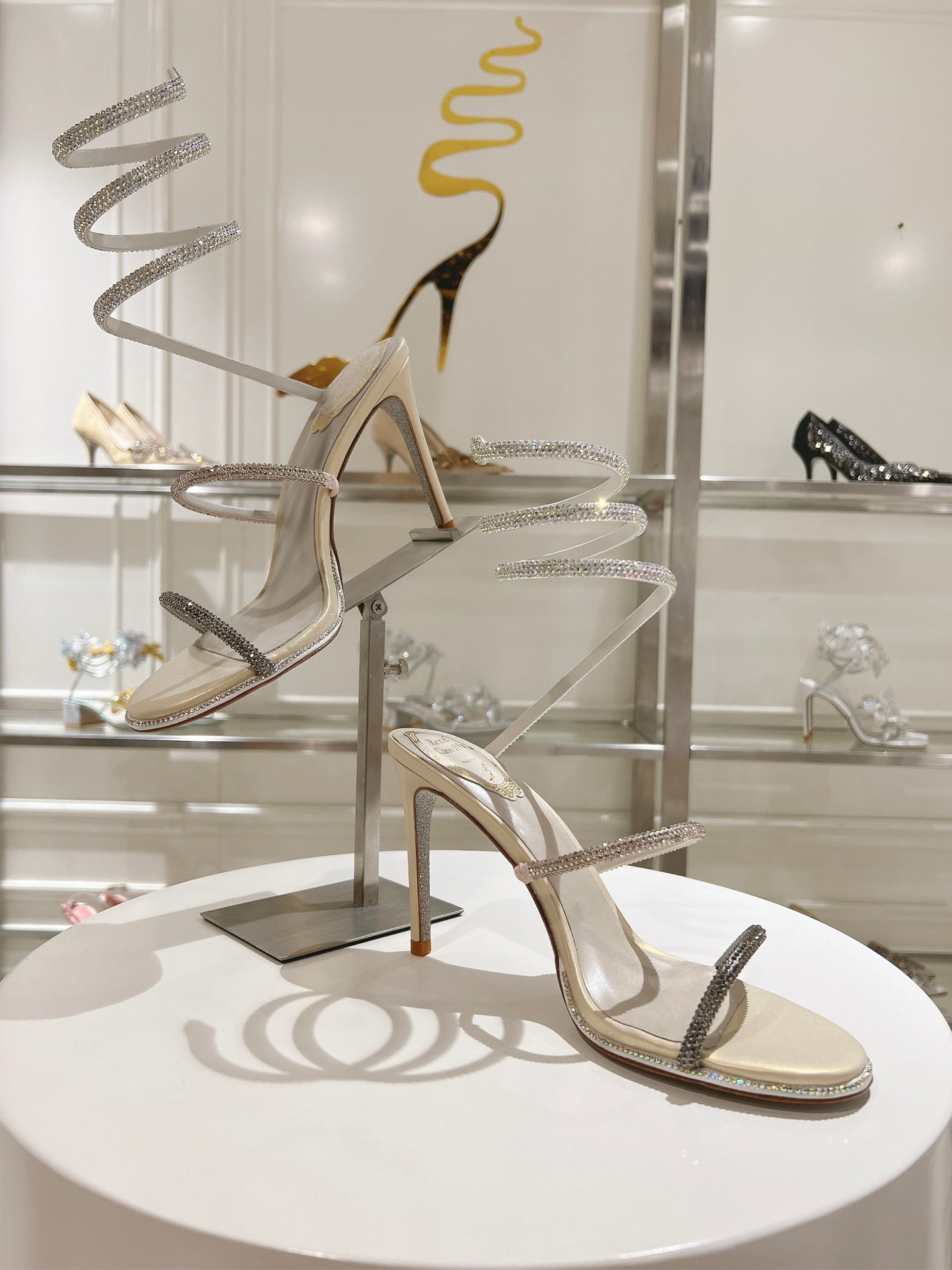 René Caovilla Cleo Crystal-Embellished Heeled Sandals – 24SS
