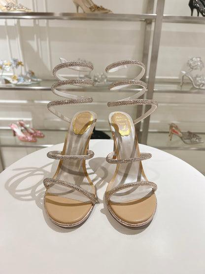 René Caovilla Cleo Crystal-Embellished Heeled Sandals – 24SS