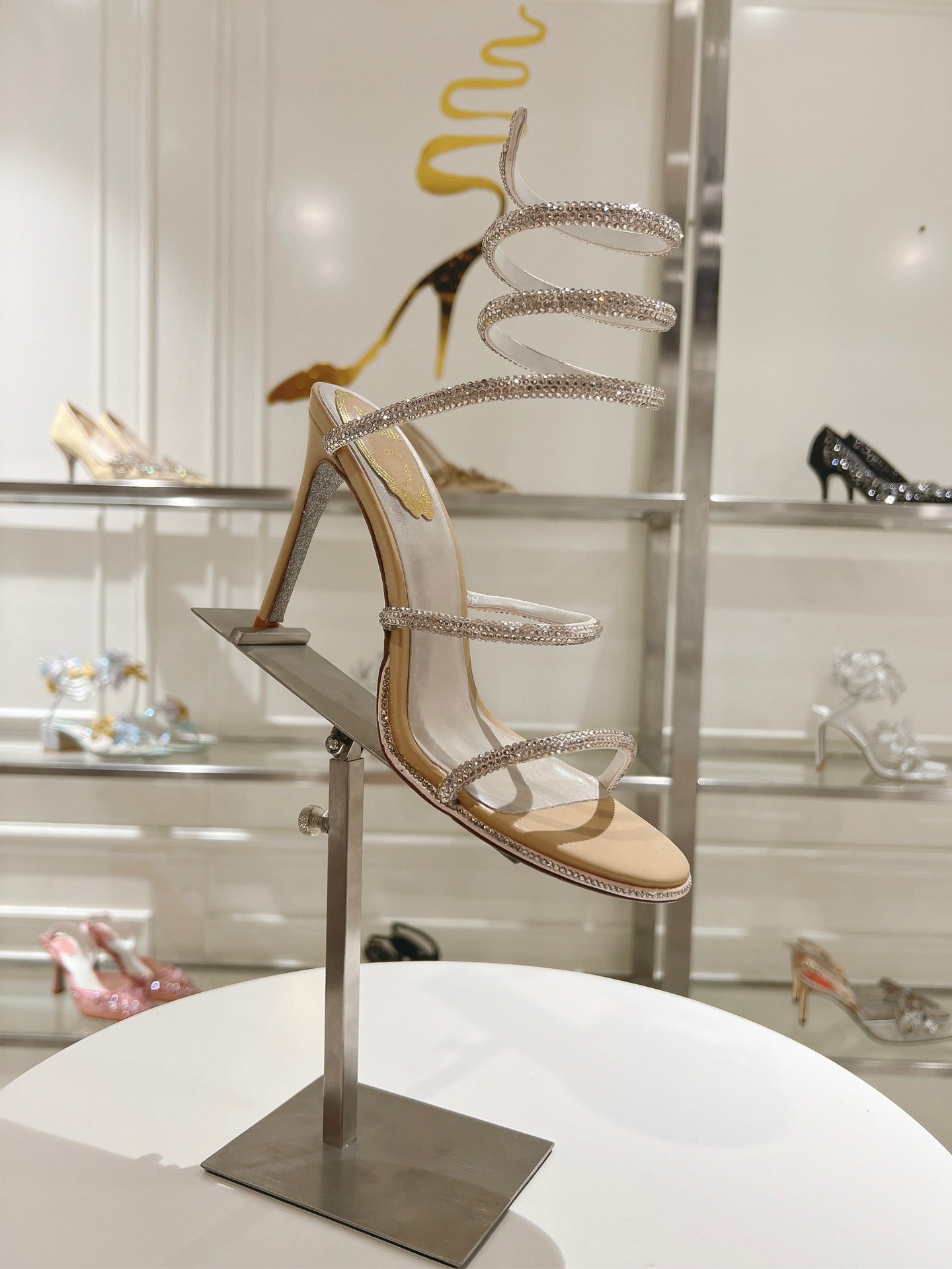 René Caovilla Cleo Crystal-Embellished Heeled Sandals – 24SS