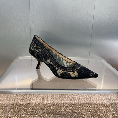 Dior CD Roses Jacquard Embroidery High-Heel Pumps – 2024 Spring/Summer Collection