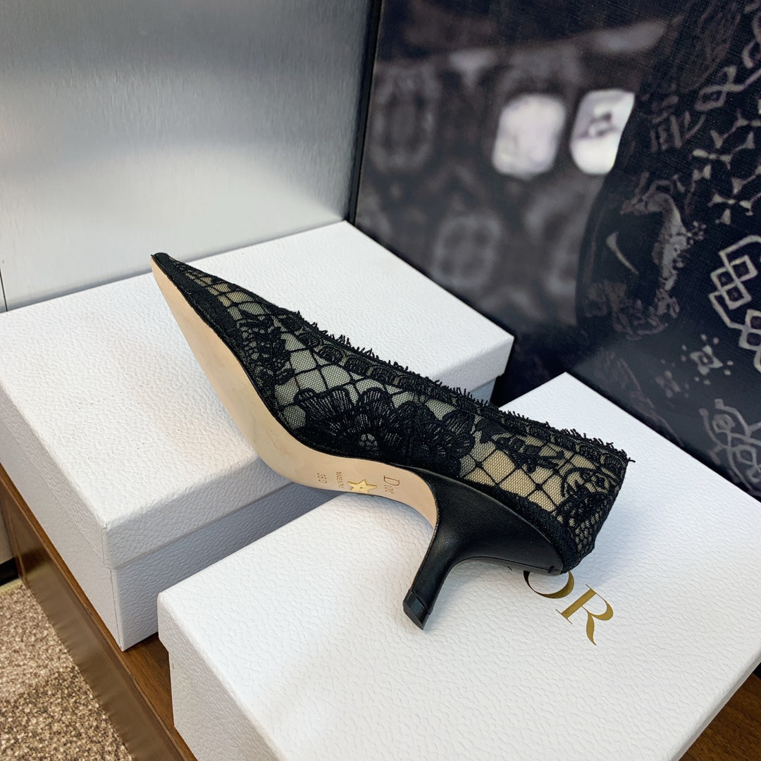 Dior CD Roses Jacquard Embroidery High-Heel Pumps – 2024 Spring/Summer Collection