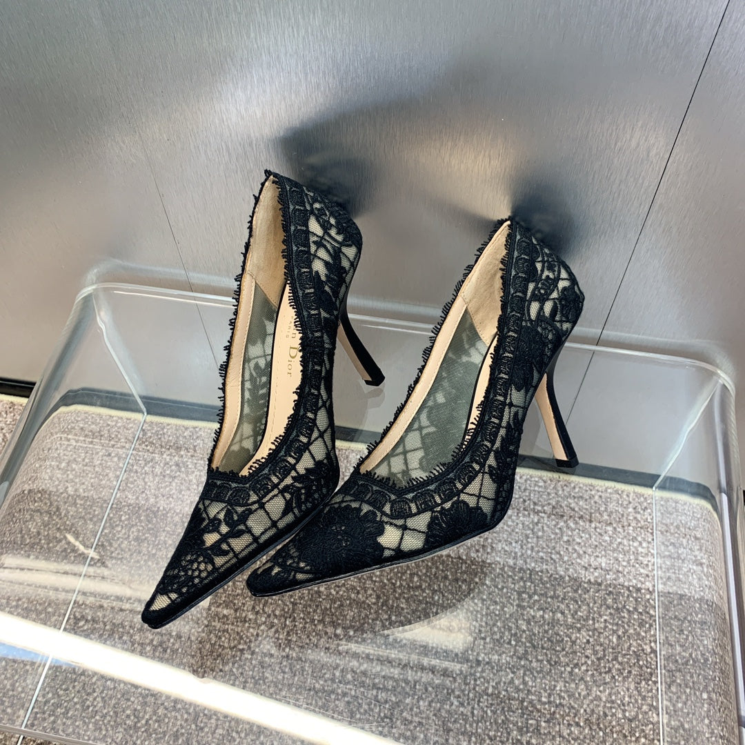 Dior CD Roses Jacquard Embroidery High-Heel Pumps – 2024 Spring/Summer Collection