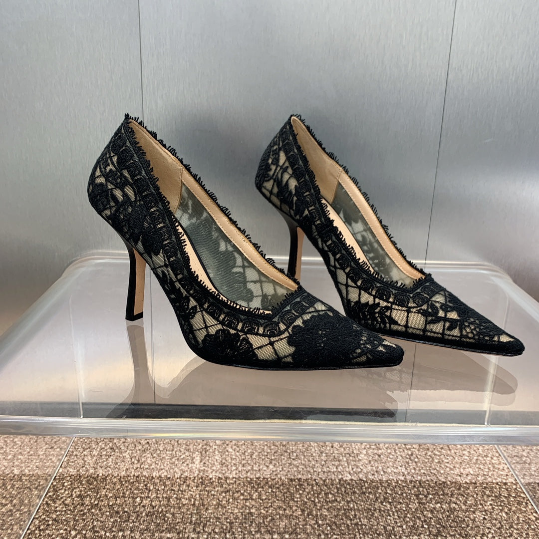 Dior CD Roses Jacquard Embroidery High-Heel Pumps – 2024 Spring/Summer Collection