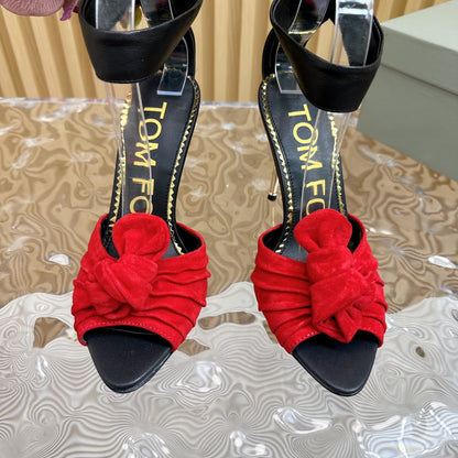 TOM FORD Padlock Knot-Back Heeled Sandals