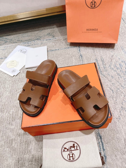 Hermès Chypre Leather Slides – 2023SS