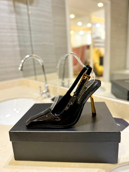 Saint Laurent Square Toe Patent Leather Pumps