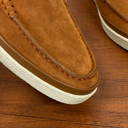 Zegna Men's Suede Leather Slip-On Loafers